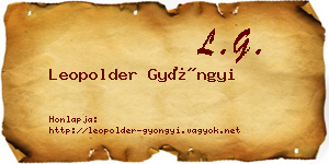 Leopolder Gyöngyi névjegykártya